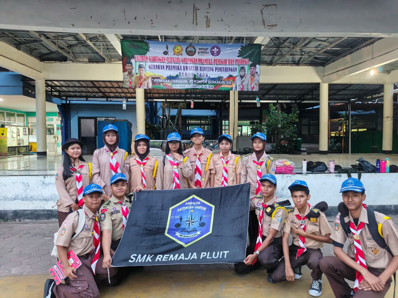 Latihan gabungan Pramuka Penegang Ranting Penjaringan SMK Remaja Pluit T.A 2026